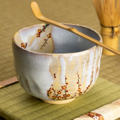 抹茶碗　灰釉「梅月」　山岡善高 KOTOPOTTER