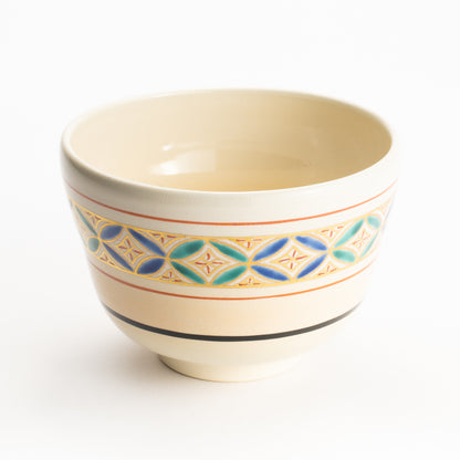 【清水烧】抹茶碗 金彩七宝 海峰