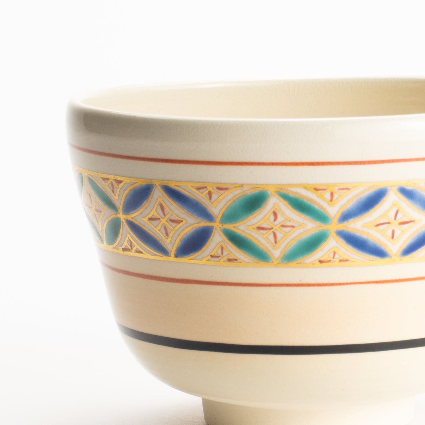 【清水烧】抹茶碗 金彩七宝 海峰