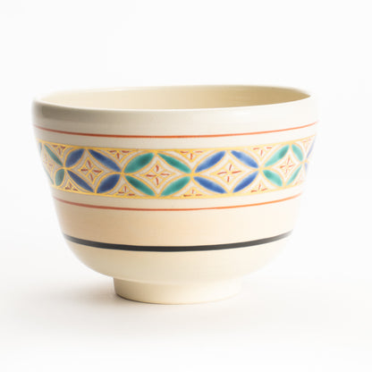 【清水烧】抹茶碗 金彩七宝 海峰