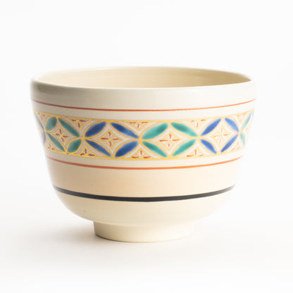 【清水烧】抹茶碗 金彩七宝 海峰