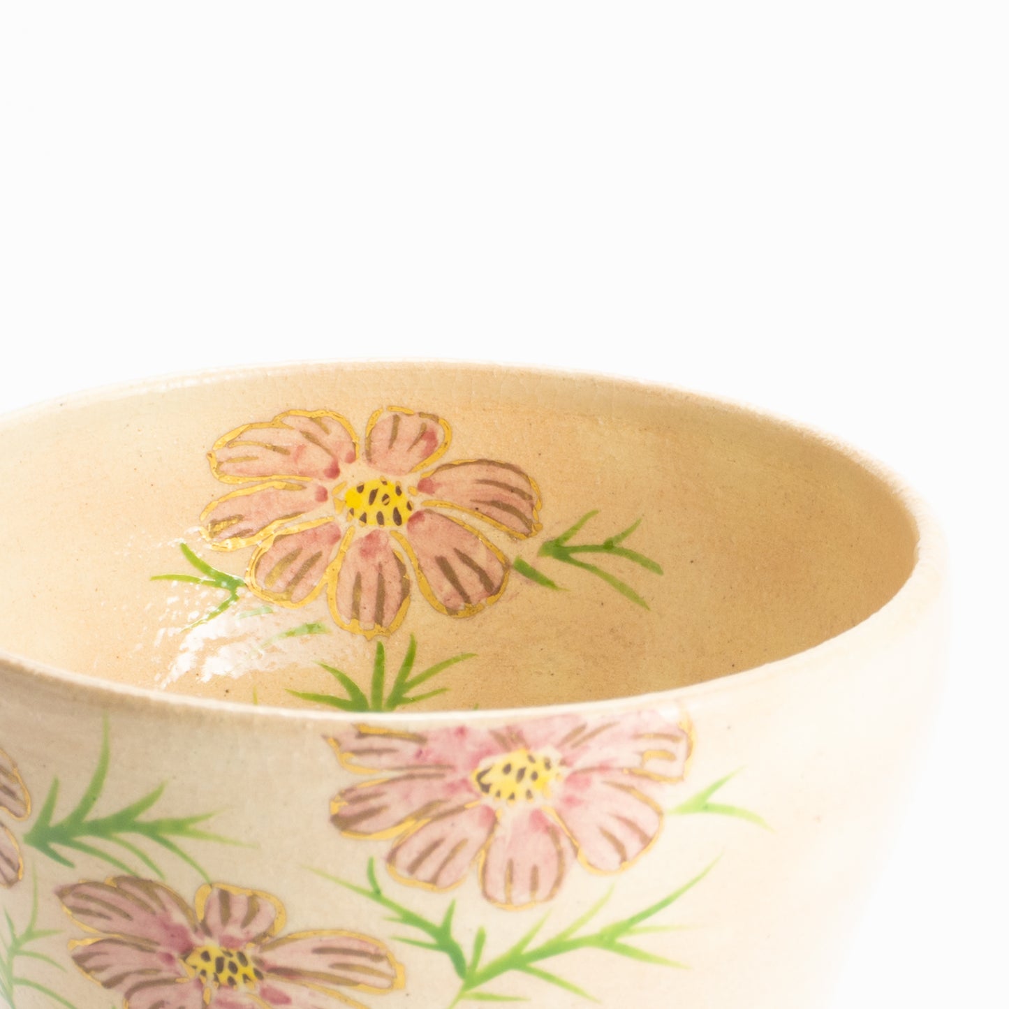 【清水烧】抹茶碗 御本手 波斯菊 海峰