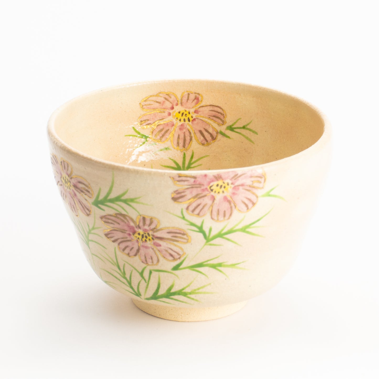 【清水烧】抹茶碗 御本手 波斯菊 海峰