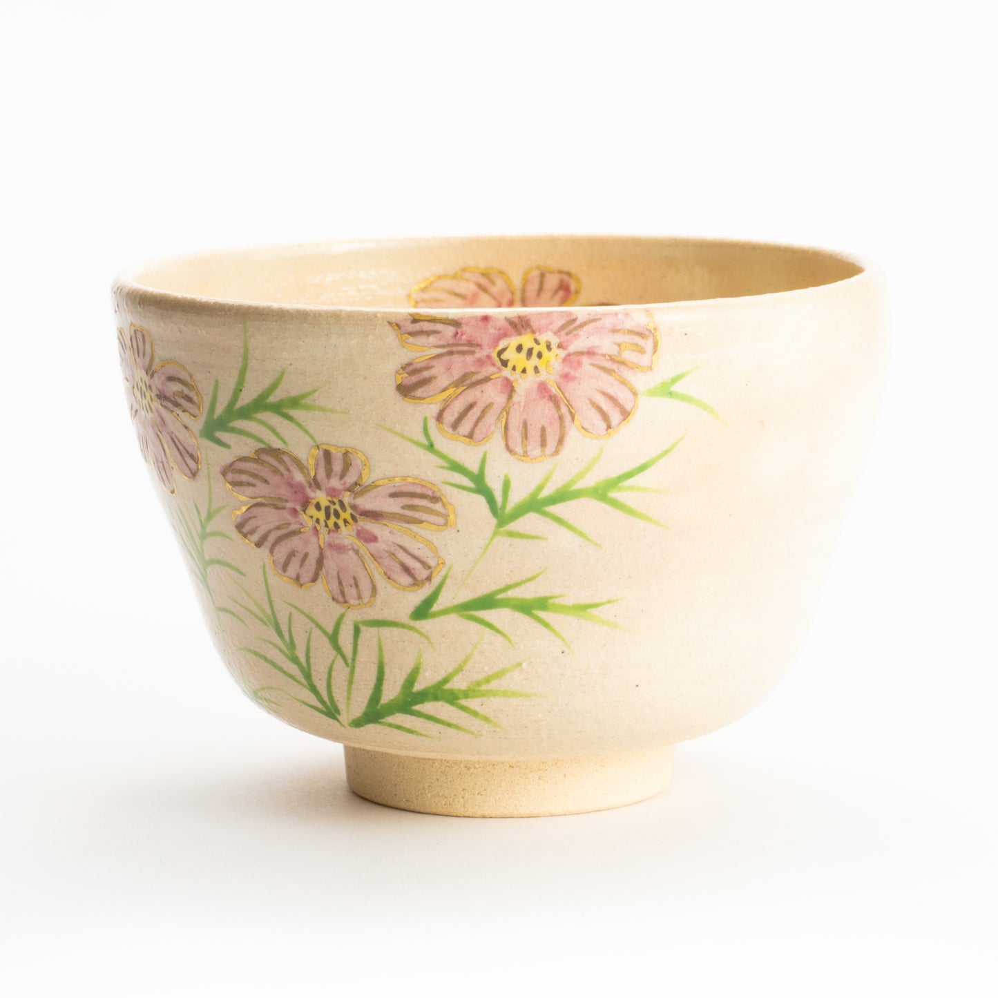 【清水烧】抹茶碗 御本手 波斯菊 海峰