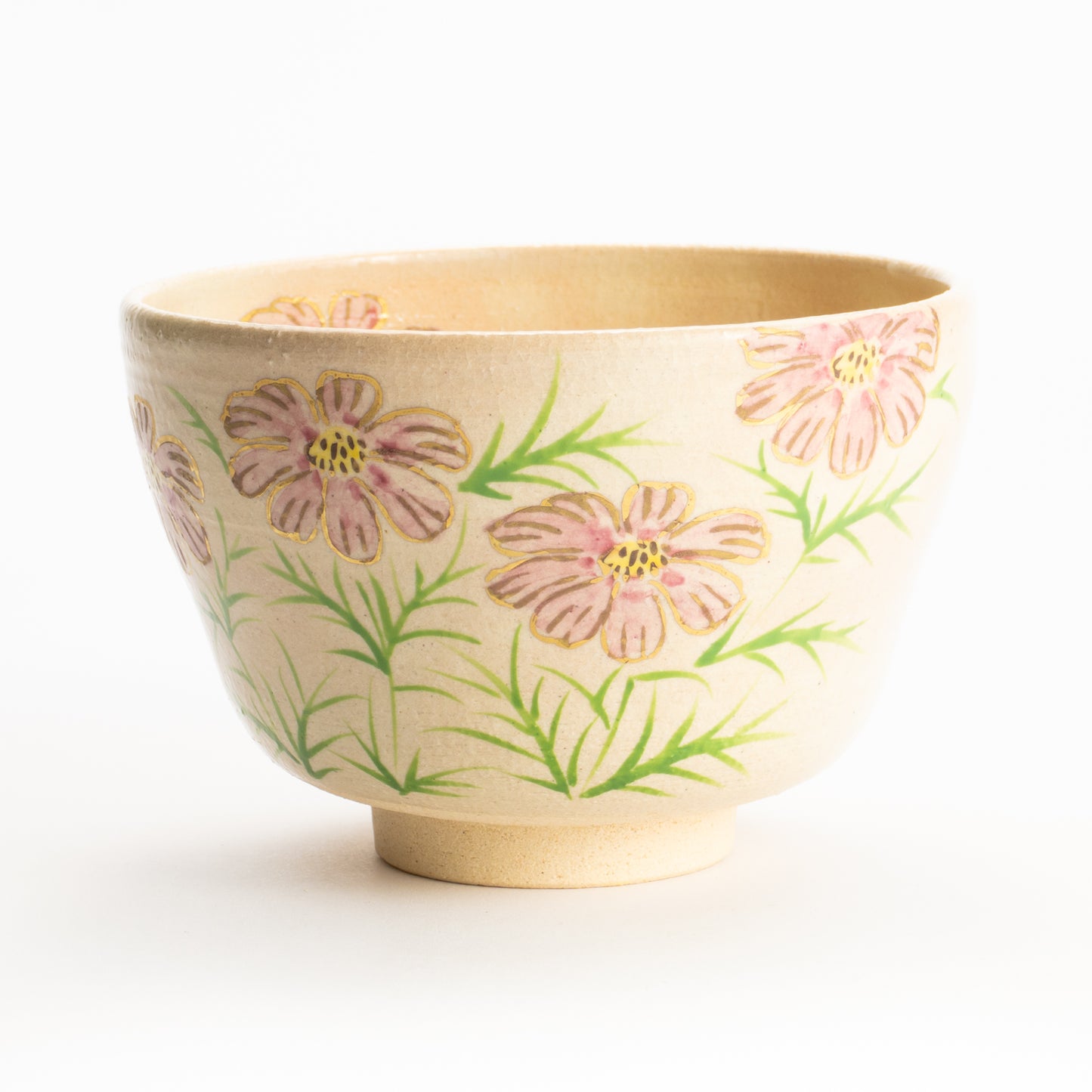 【清水烧】抹茶碗 御本手 波斯菊 海峰