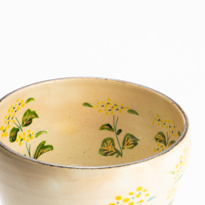 抹茶碗　刷毛目"菜の花”　与平