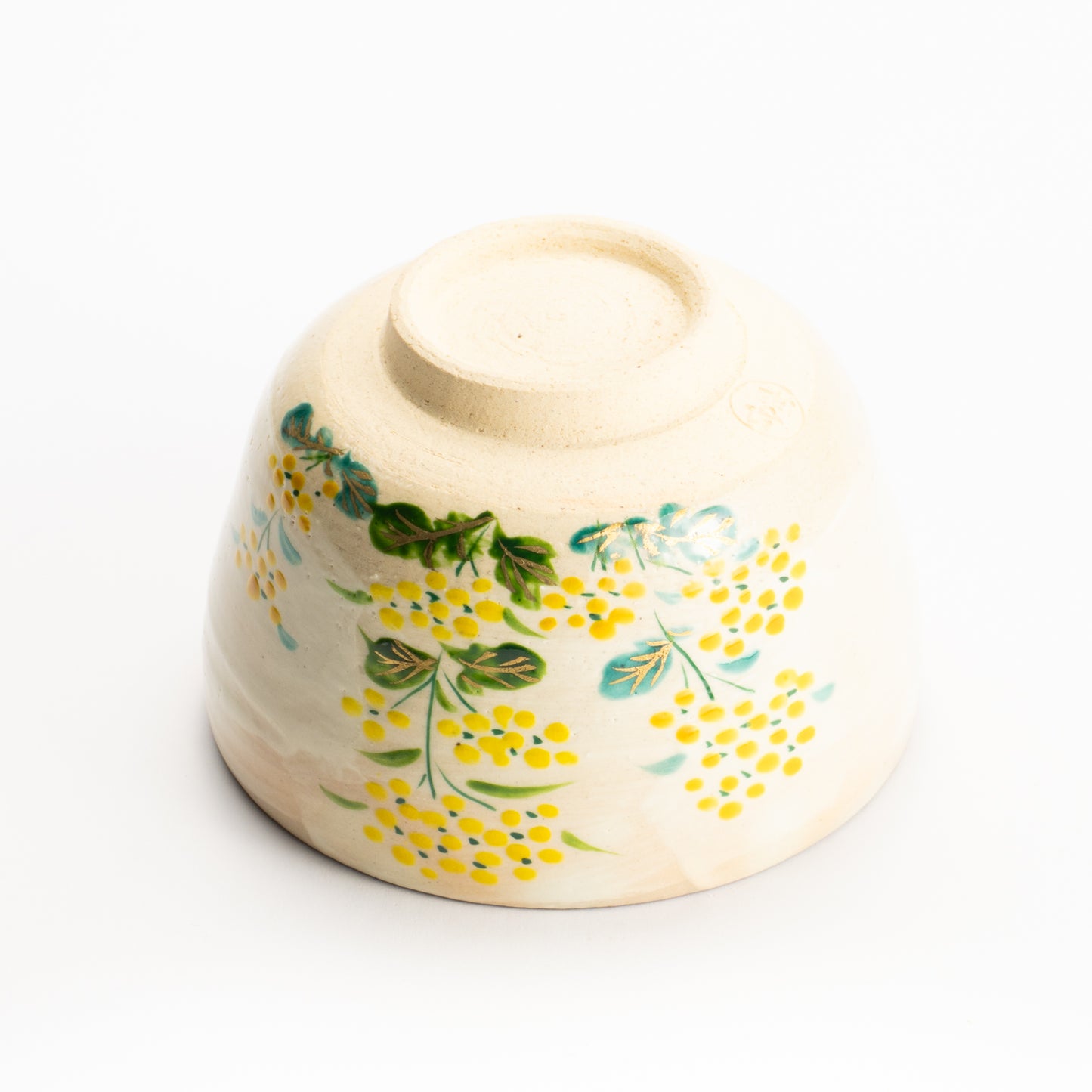 抹茶碗　刷毛目"菜の花”　与平