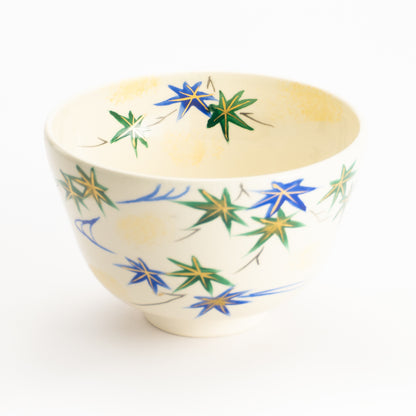 【清水烧】抹茶碗 流水青枫 与平