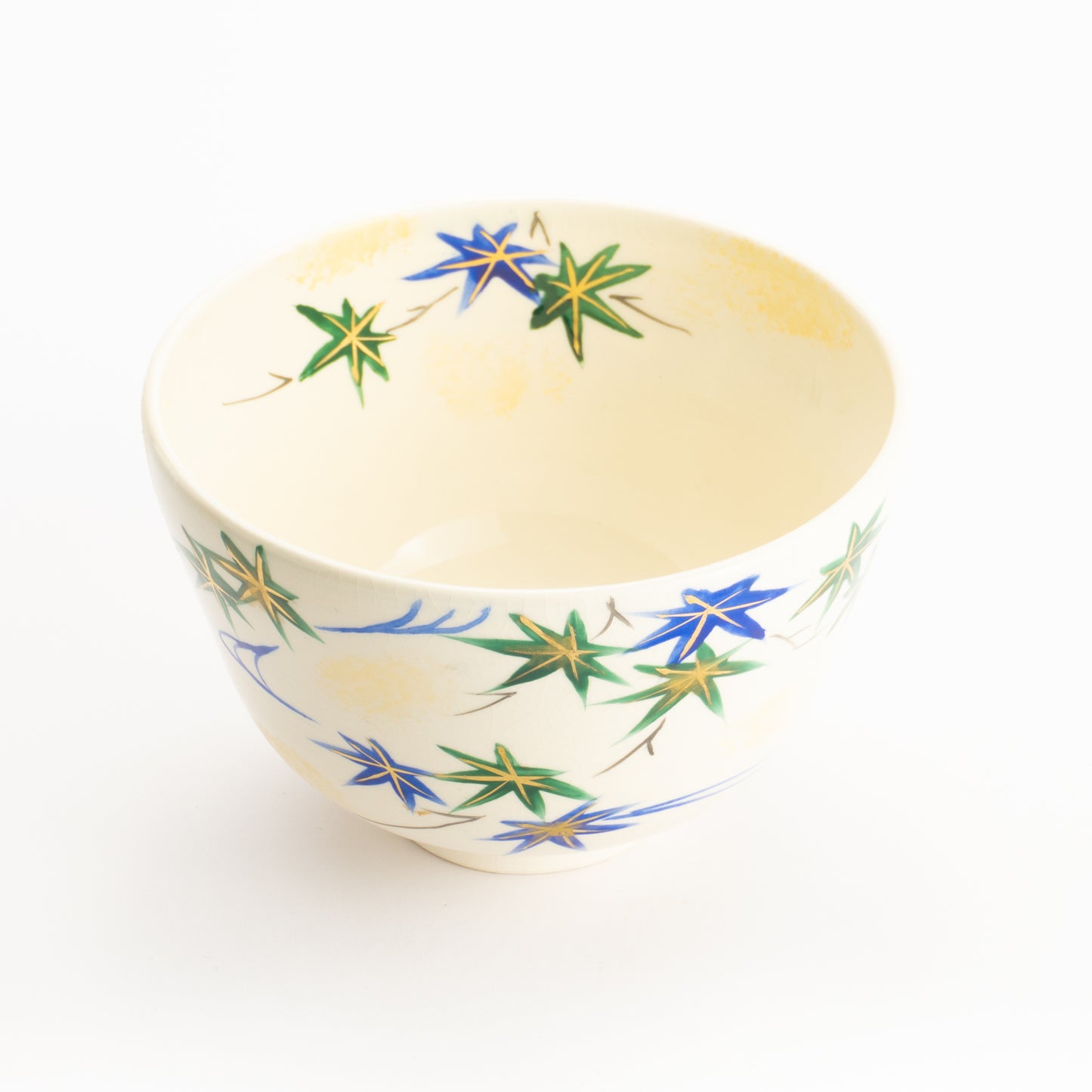 【清水烧】抹茶碗 流水青枫 与平