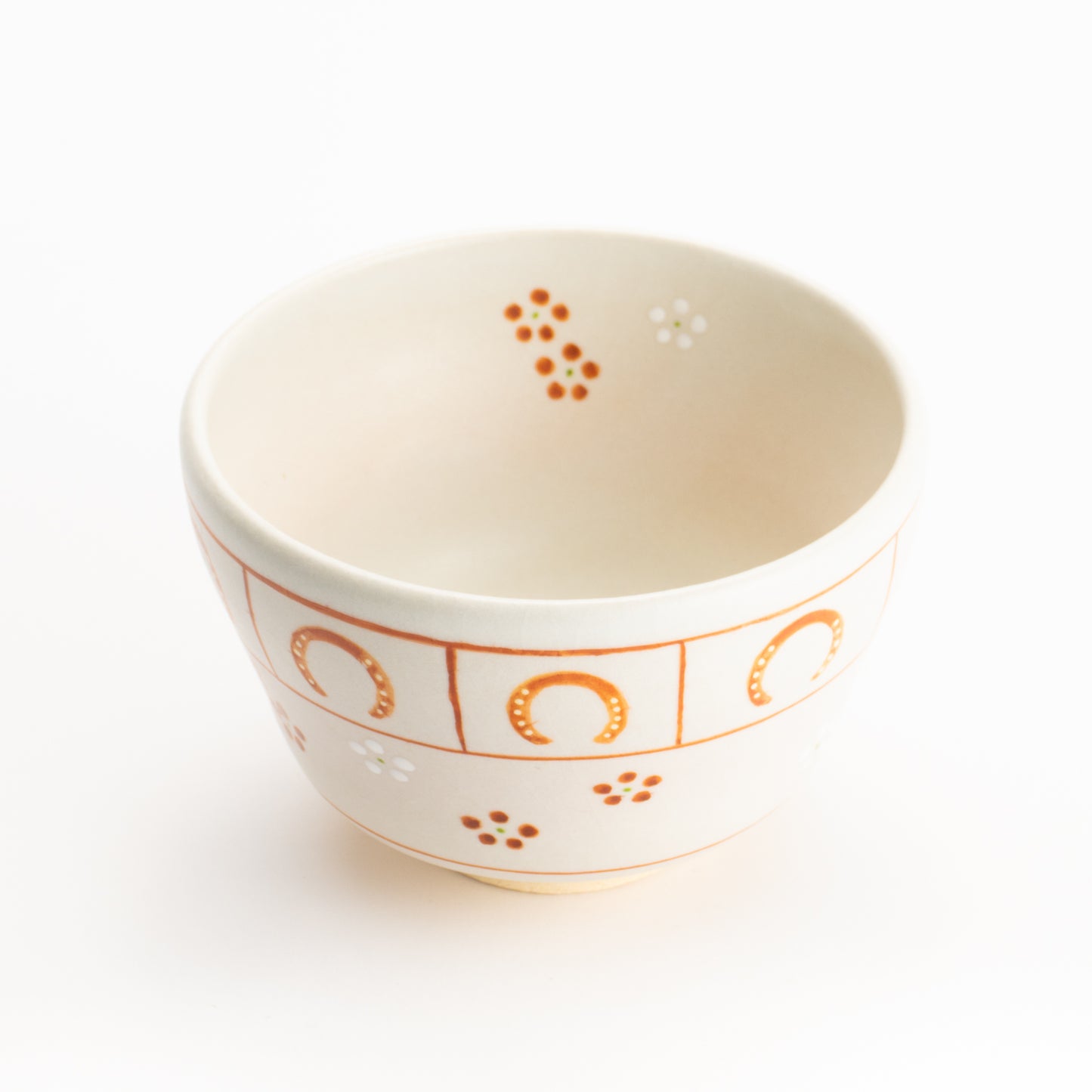 【清水烧】抹茶碗 梅花与马蹄 海峰