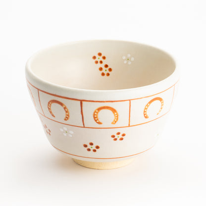 【清水烧】抹茶碗 梅花与马蹄 海峰