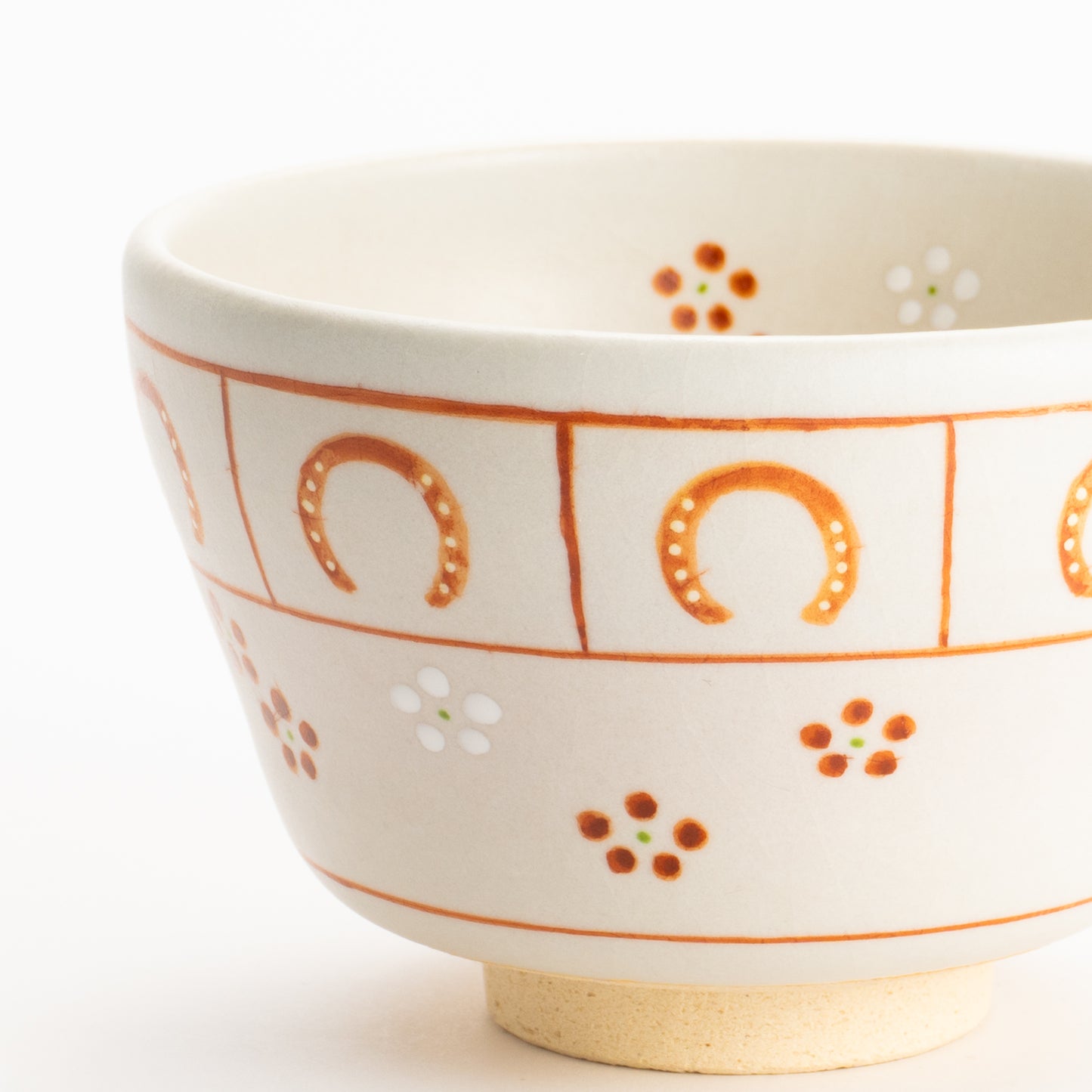 【清水烧】抹茶碗 梅花与马蹄 海峰