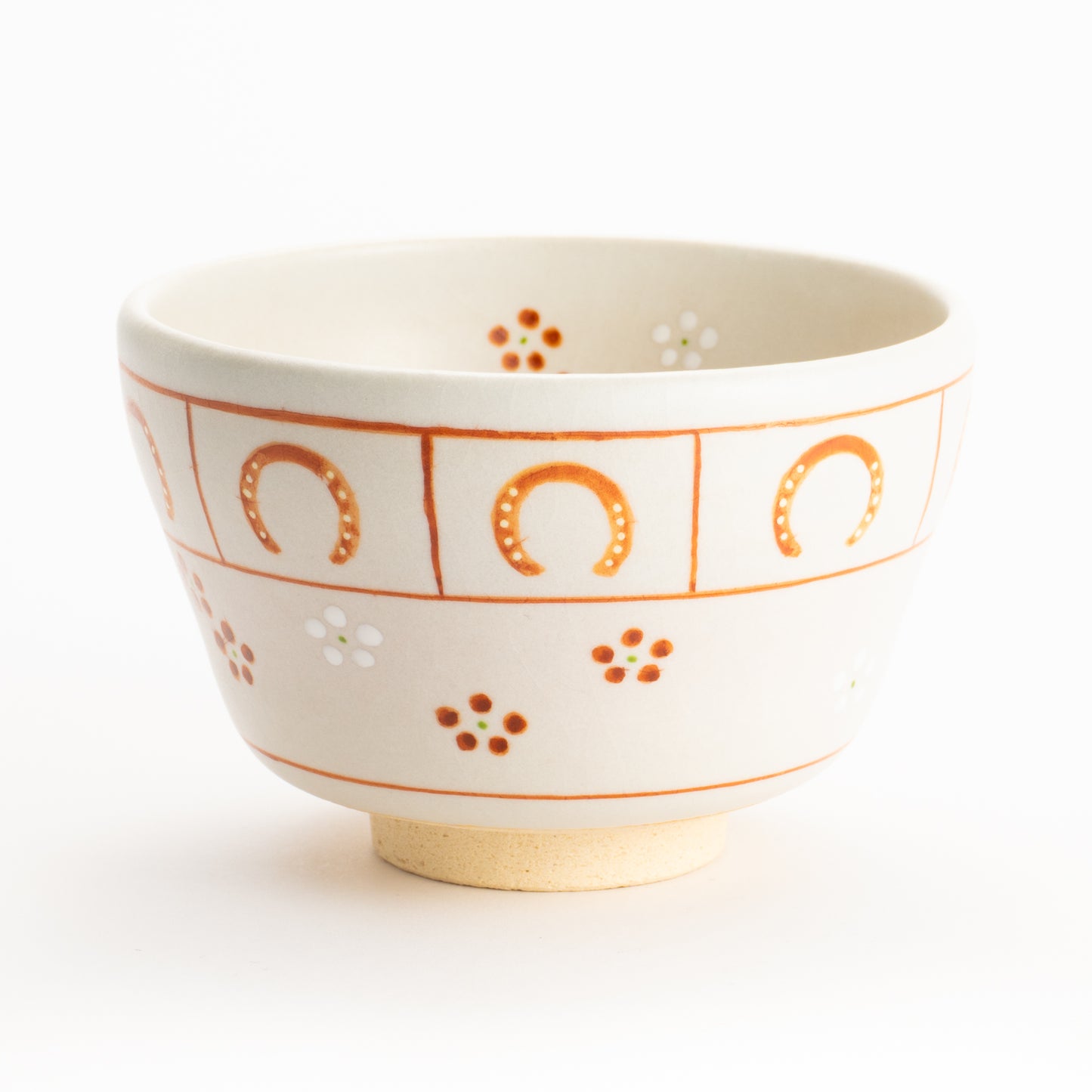 【清水烧】抹茶碗 梅花与马蹄 海峰