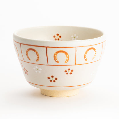 【清水烧】抹茶碗 梅花与马蹄 海峰