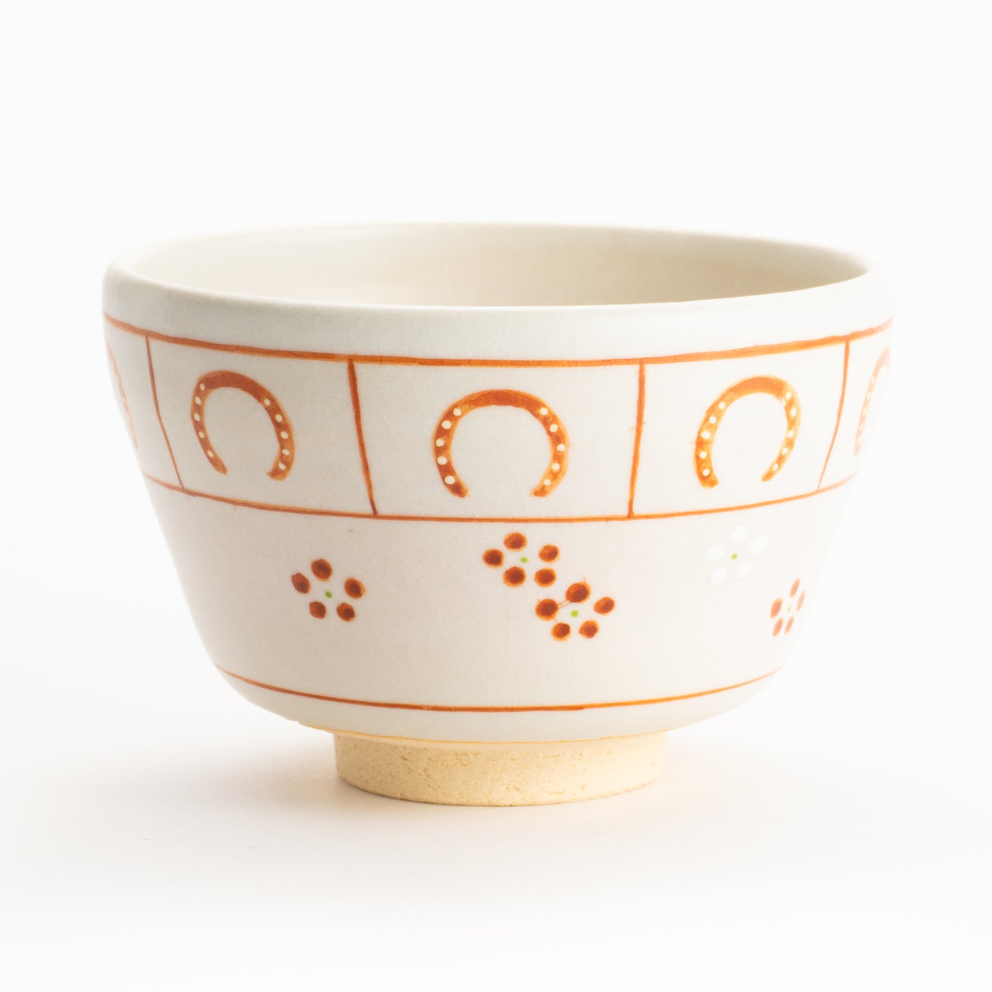 【清水烧】抹茶碗 梅花与马蹄 海峰