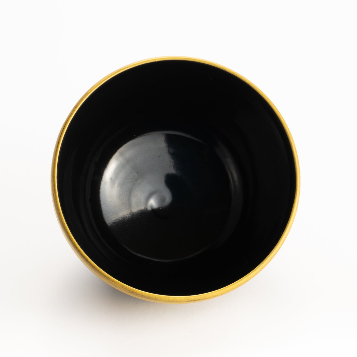 【清水烧】抹茶碗 黑地金彩七宝 海峰