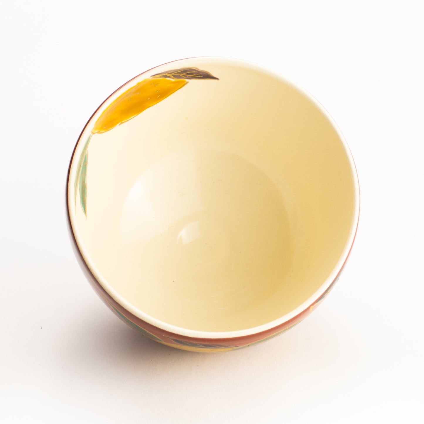 【清水烧】抹茶碗 赤地 柚子 与平