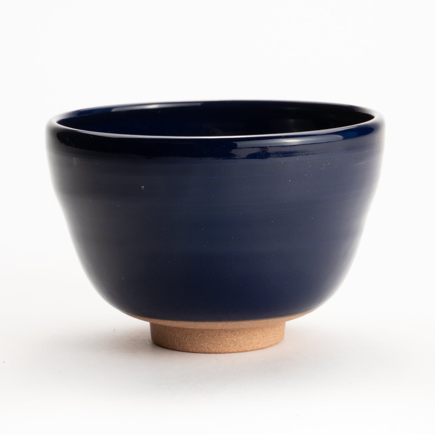 【清水烧】抹茶碗 瑠璃地金银彩《富士与松》 海峰