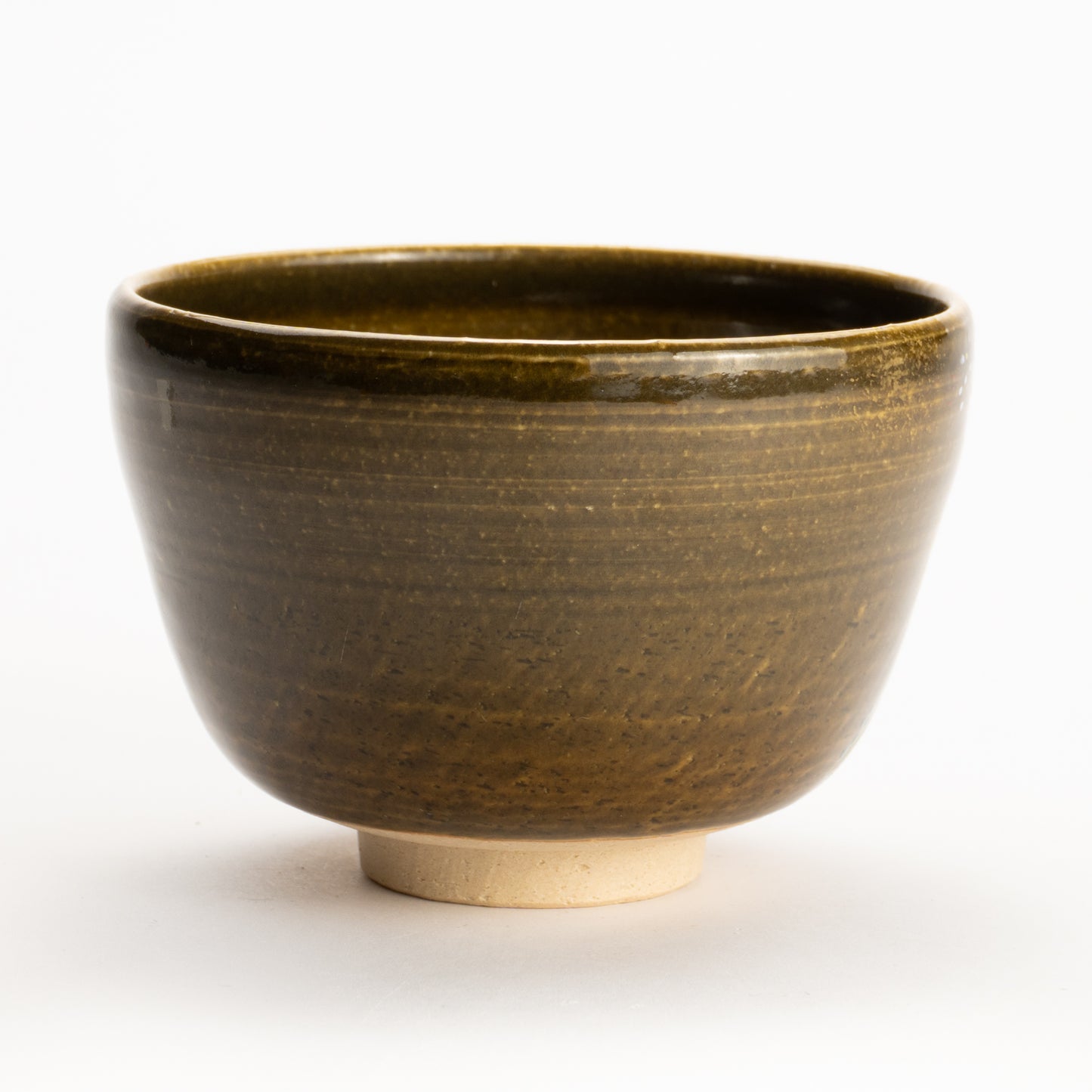 【清水烧】抹茶碗 黑伊罗保釉《富士与樱花》 海峰