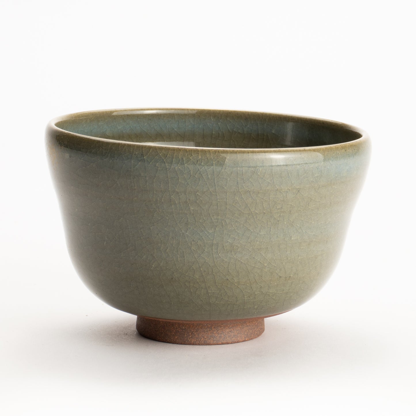 【清水烧】抹茶碗 伊罗保釉 枝垂樱 海峰