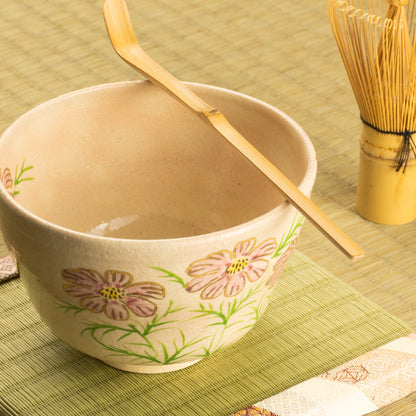 【清水烧】抹茶碗 御本手 波斯菊 海峰