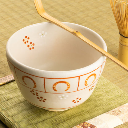 【清水烧】抹茶碗 梅花与马蹄 海峰