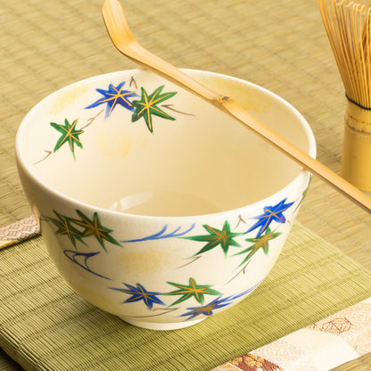 【清水烧】抹茶碗 流水青枫 与平