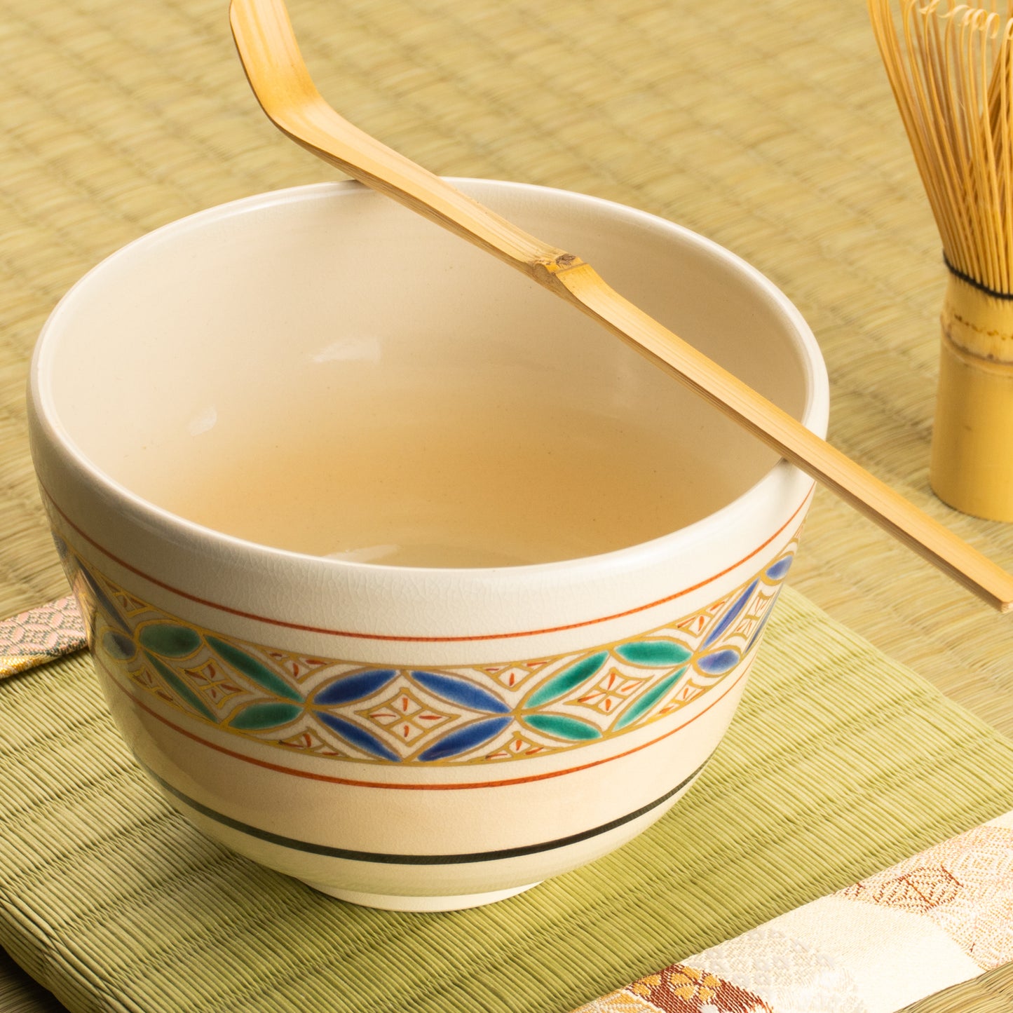 【清水烧】抹茶碗 金彩七宝 海峰