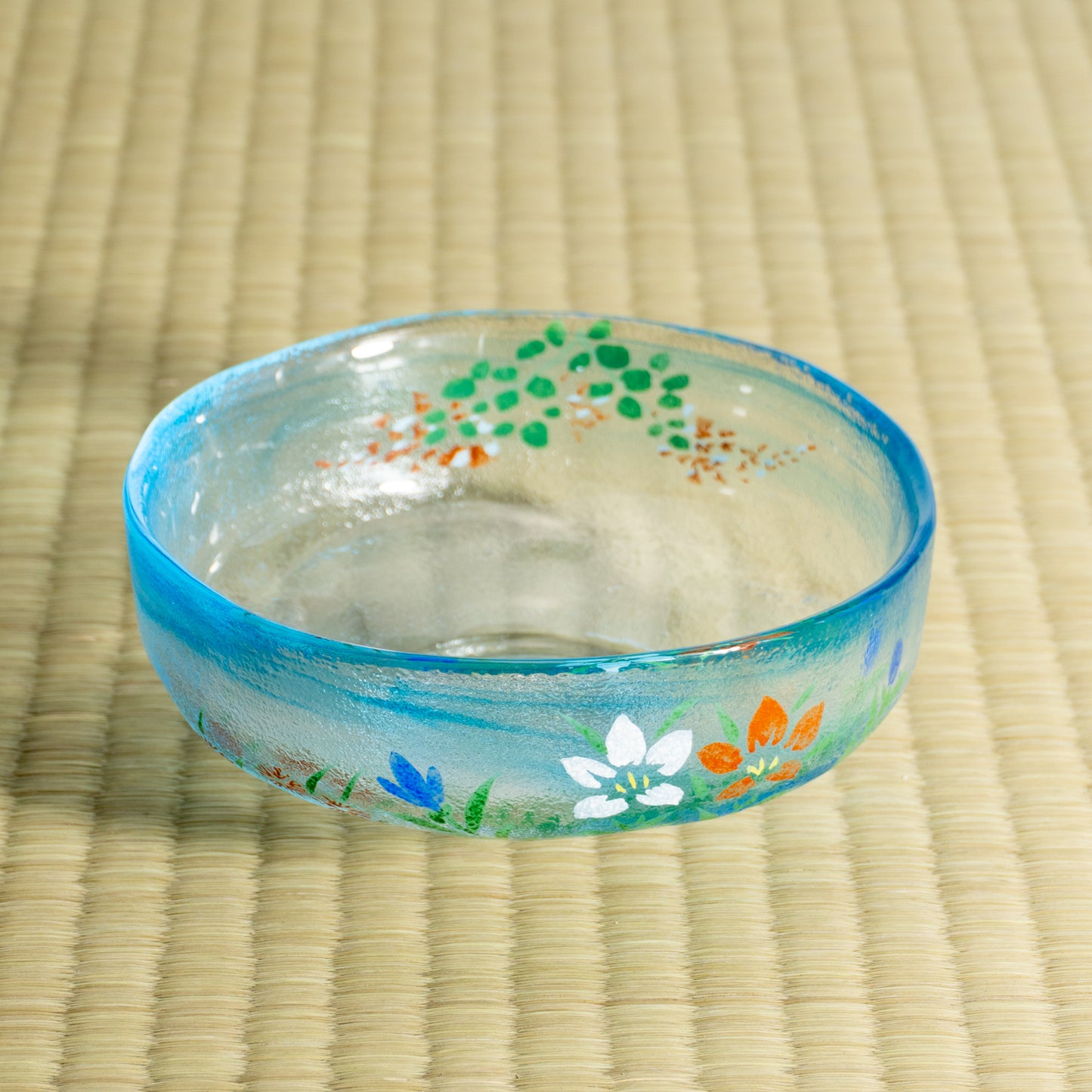 Glass Matcha Bowl – Autumn Grasses by Kaihou