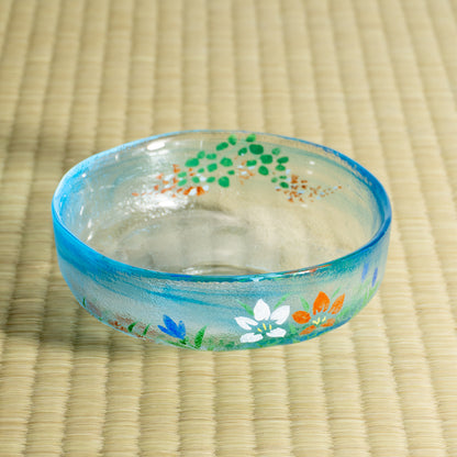 Glass Matcha Bowl – Autumn Grasses by Kaihou