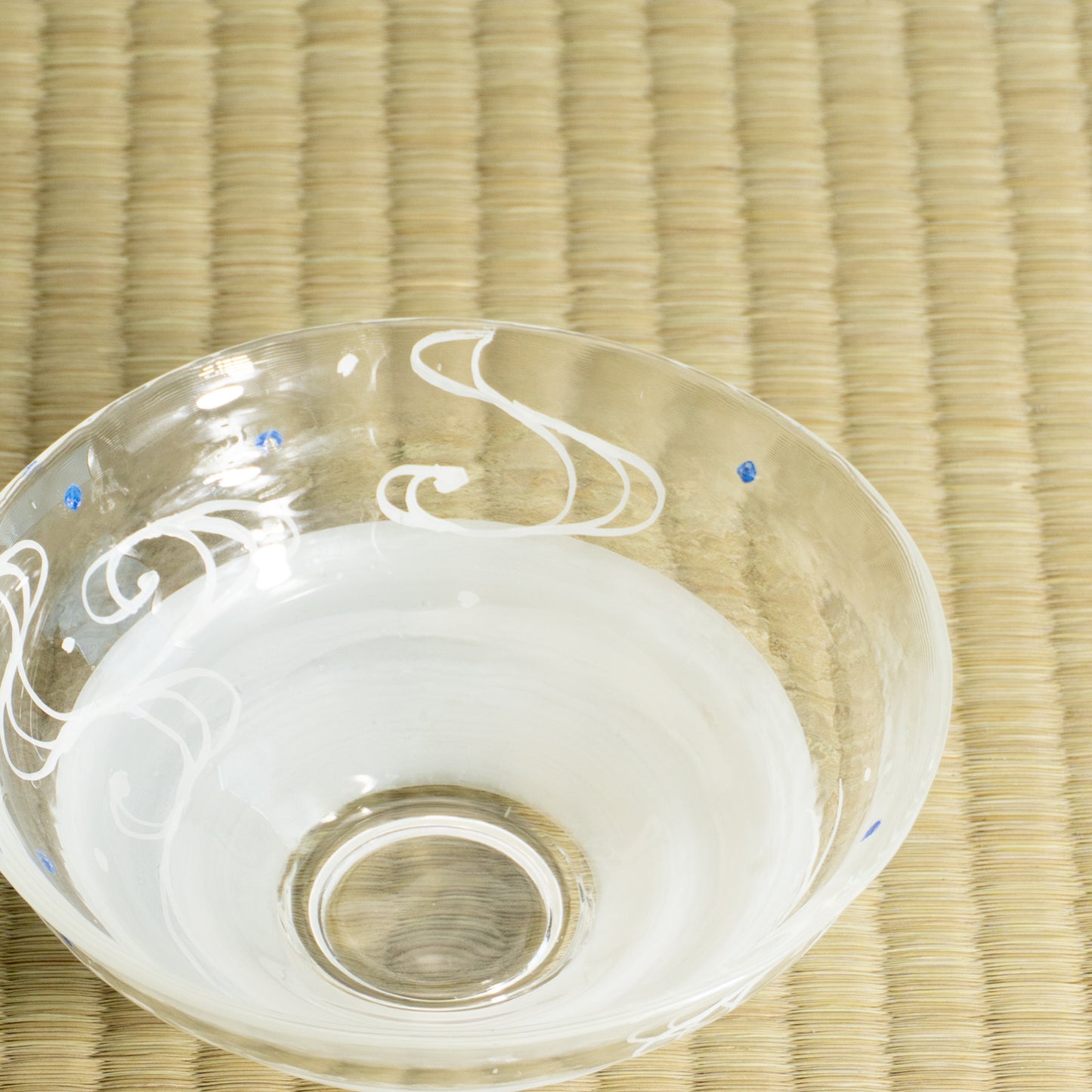 玻璃抹茶碗 流水纹 海峰