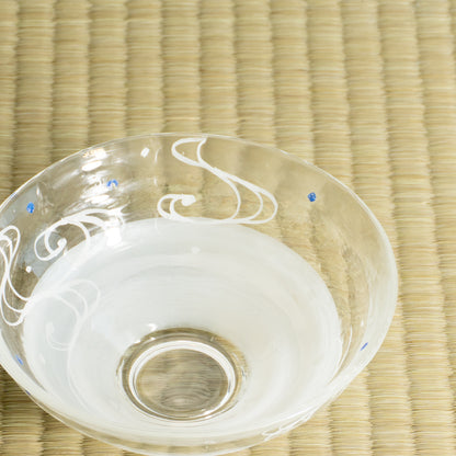 玻璃抹茶碗 流水纹 海峰