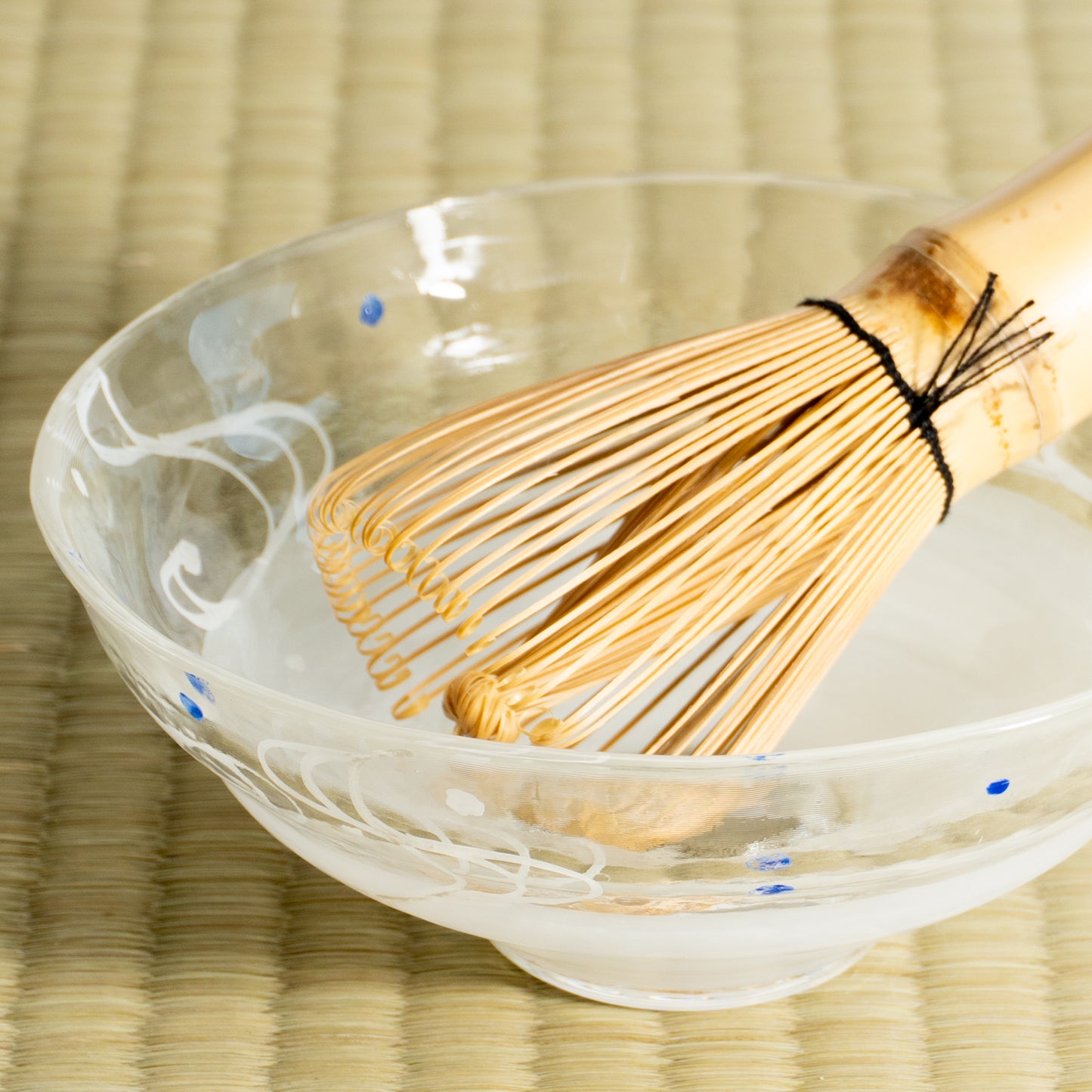 玻璃抹茶碗 流水纹 海峰