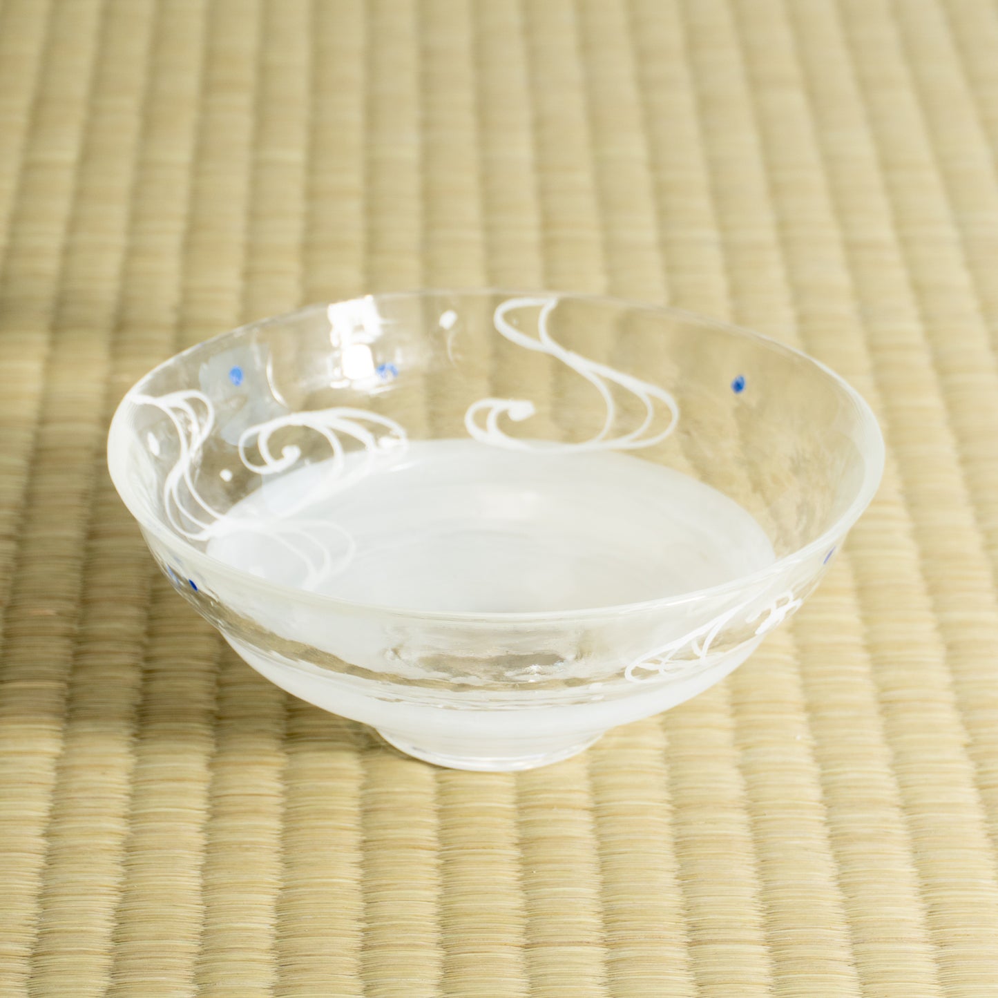 玻璃抹茶碗 流水纹 海峰