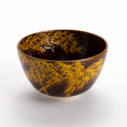 抹茶碗 　代赭交趾　竹林　山本一如 - Handcrafted Japanese pottery from Kyoto - Kyo ware / Kiyomizu ware.