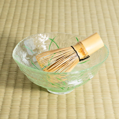 Glass Matcha Bowl – White Egret Flower by Kaihou