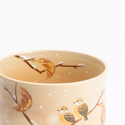 抹茶碗　枯れ枝にスズメ　亨 KOTOPOTTER