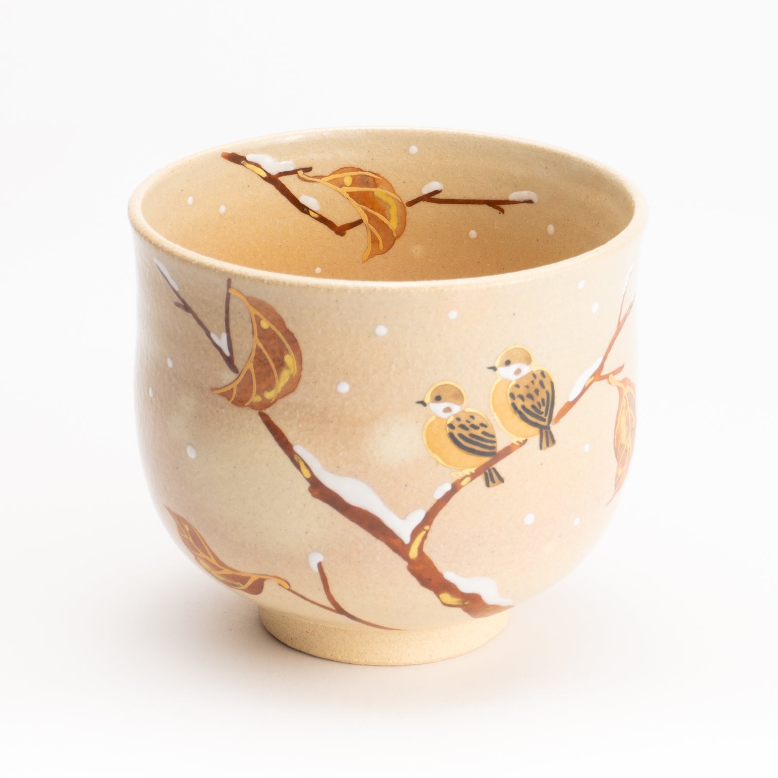 京都 清水焼】抹茶碗 枯れ枝にスズメ 亨｜コトポッター