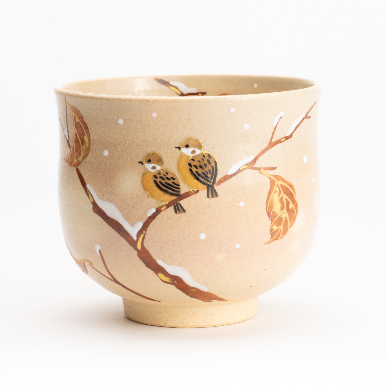 抹茶碗　枯れ枝にスズメ　亨 KOTOPOTTER