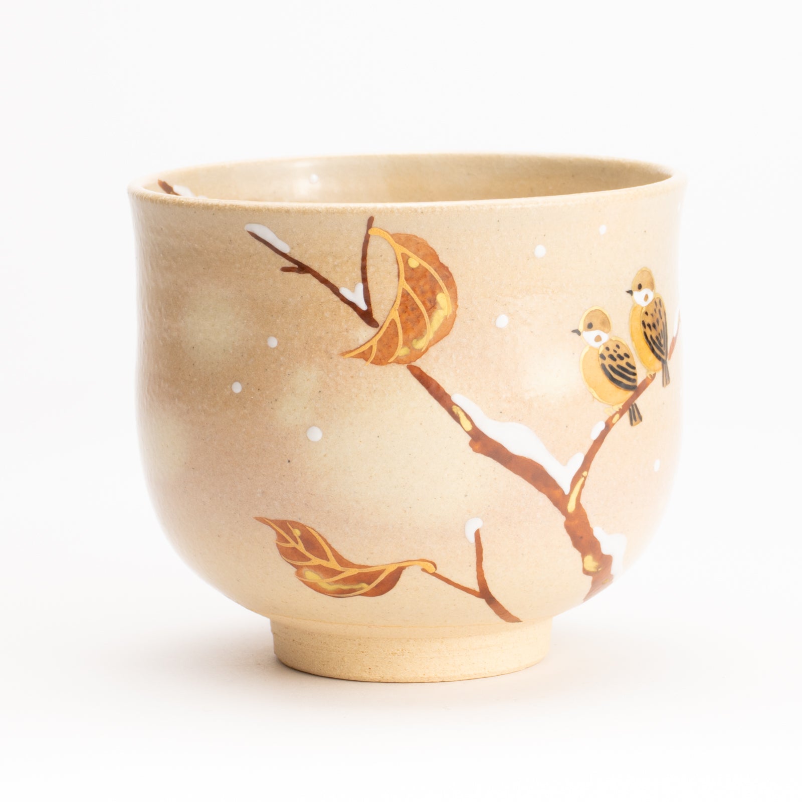 抹茶碗　枯れ枝にスズメ　亨 KOTOPOTTER