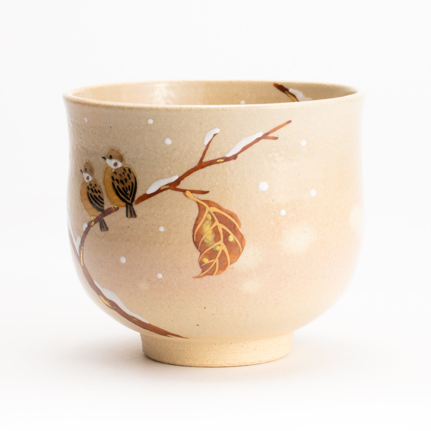 抹茶碗　枯れ枝にスズメ　亨 KOTOPOTTER