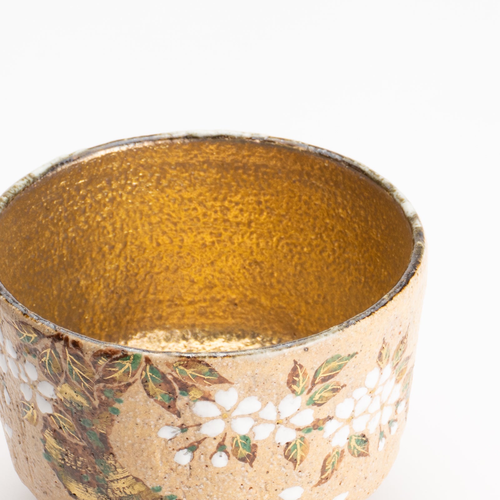 抹茶碗　灰釉内金桜　良二 KOTOPOTTER