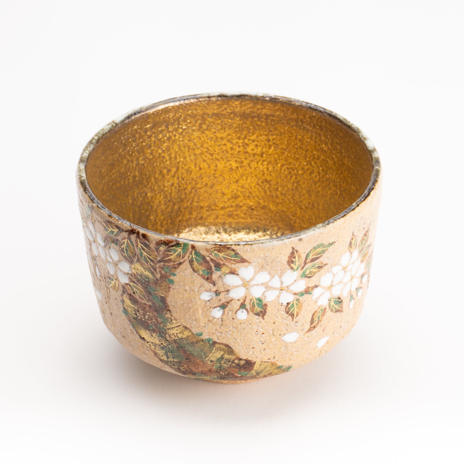 京都 清水焼】抹茶碗 灰釉内金桜 良二｜コトポッター