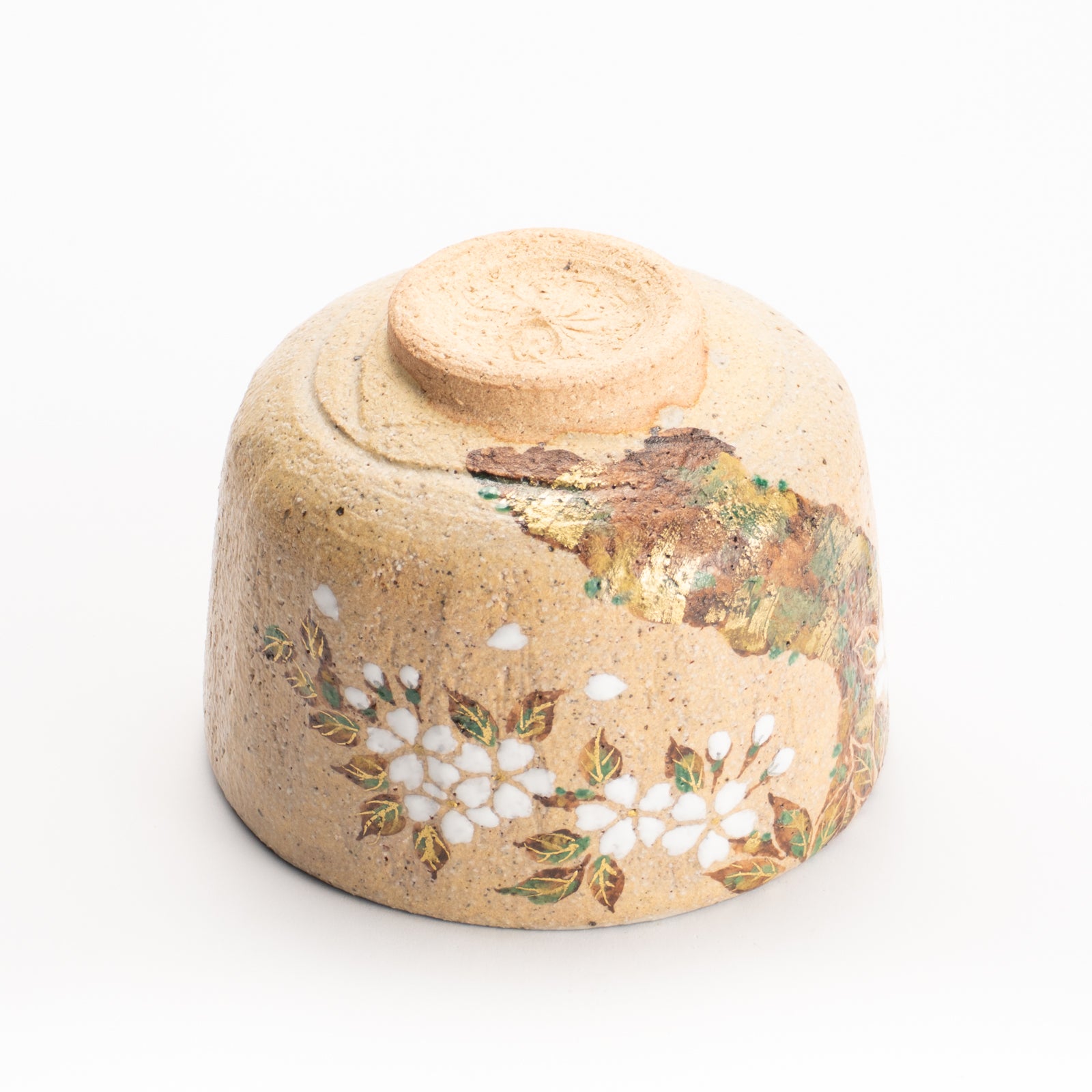 抹茶碗　灰釉内金桜　良二 KOTOPOTTER