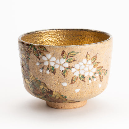 抹茶碗　灰釉内金桜　良二 KOTOPOTTER