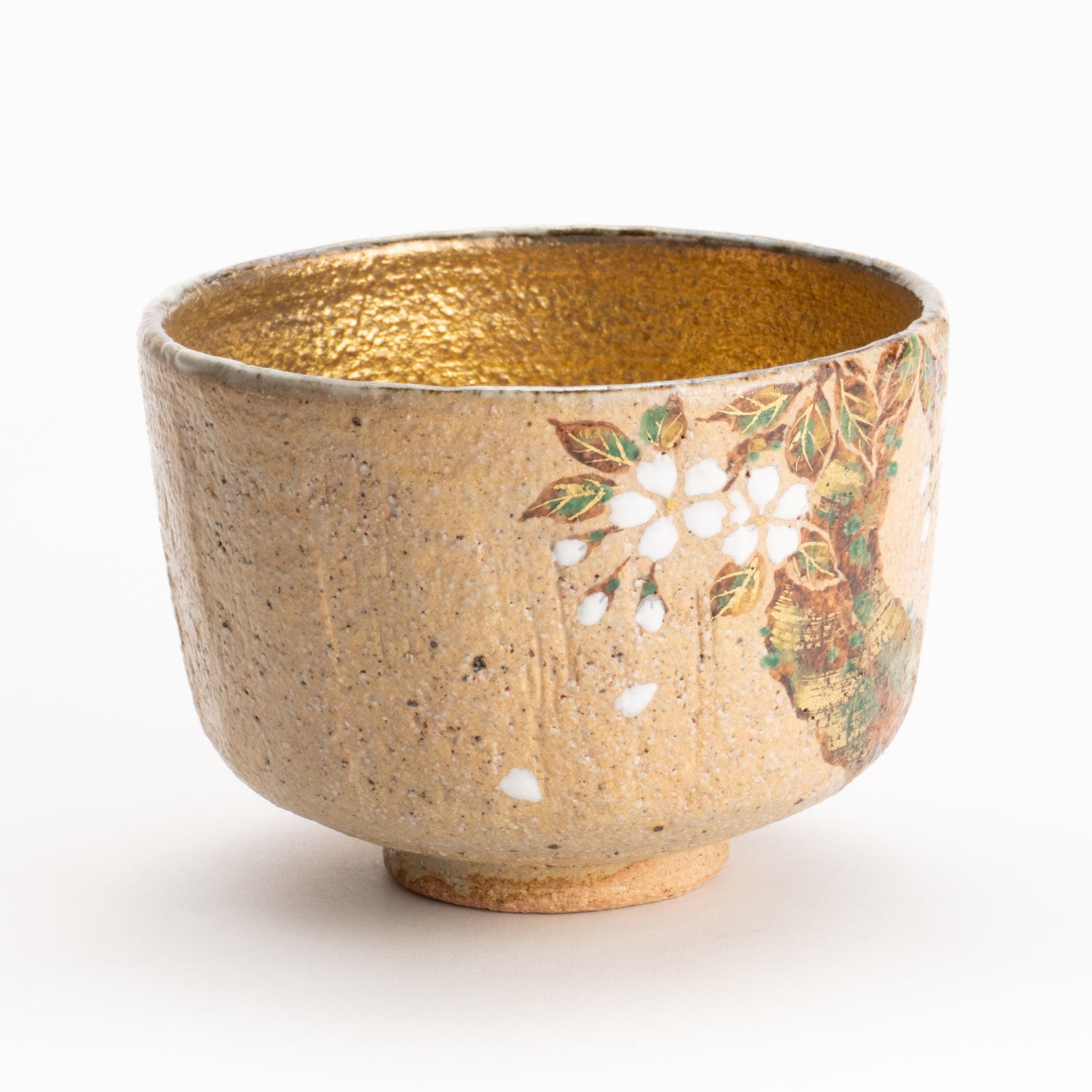 抹茶碗　灰釉内金桜　良二 KOTOPOTTER