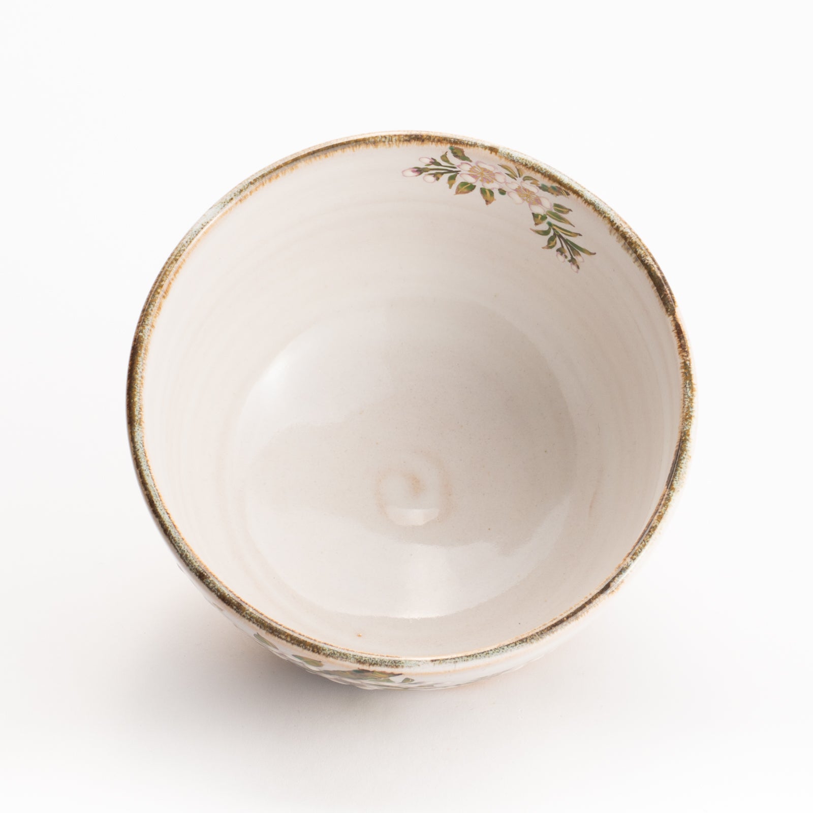 抹茶碗　灰釉 桜流水　良二 KOTOPOTTER