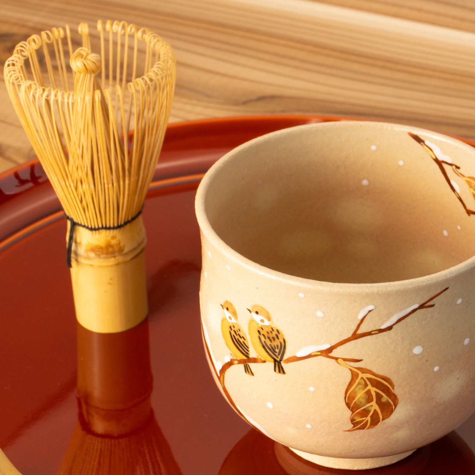 京都 清水焼】抹茶碗 枯れ枝にスズメ 亨｜コトポッター