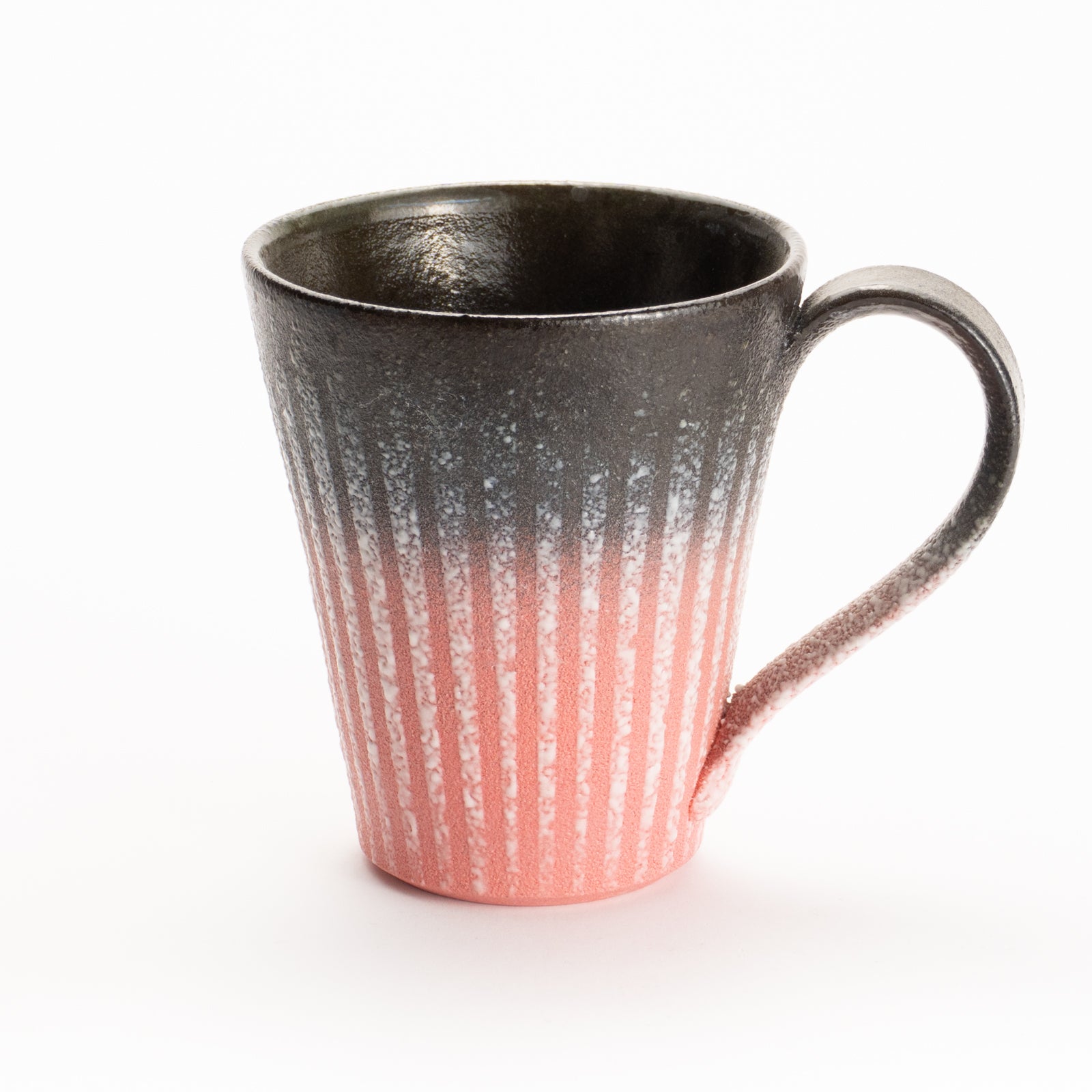 【清水焼】マグカップ　釉泥彩 黒×紅色 B　竹村陽太郎 KOTOPOTTER