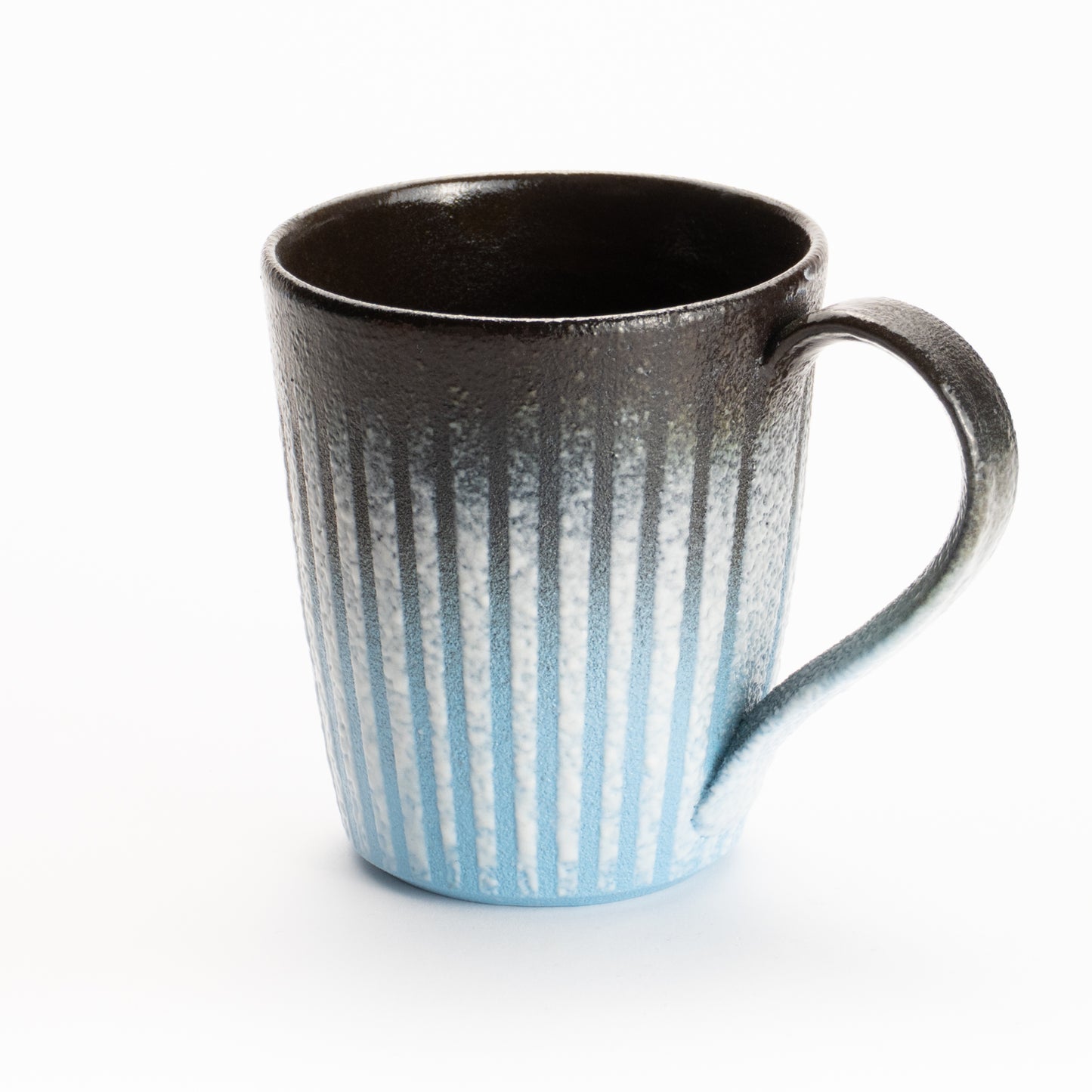 【清水焼】マグカップ　釉泥彩 黒×空色A　竹村陽太郎 KOTOPOTTER